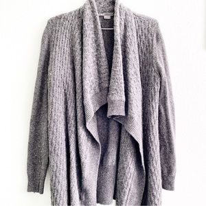VINCE cashmere wool waterfall knit open cardigan sweater grey long sleeve XS